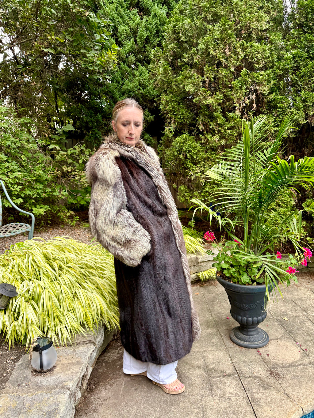 Silver Fox & Mink Opera Coat