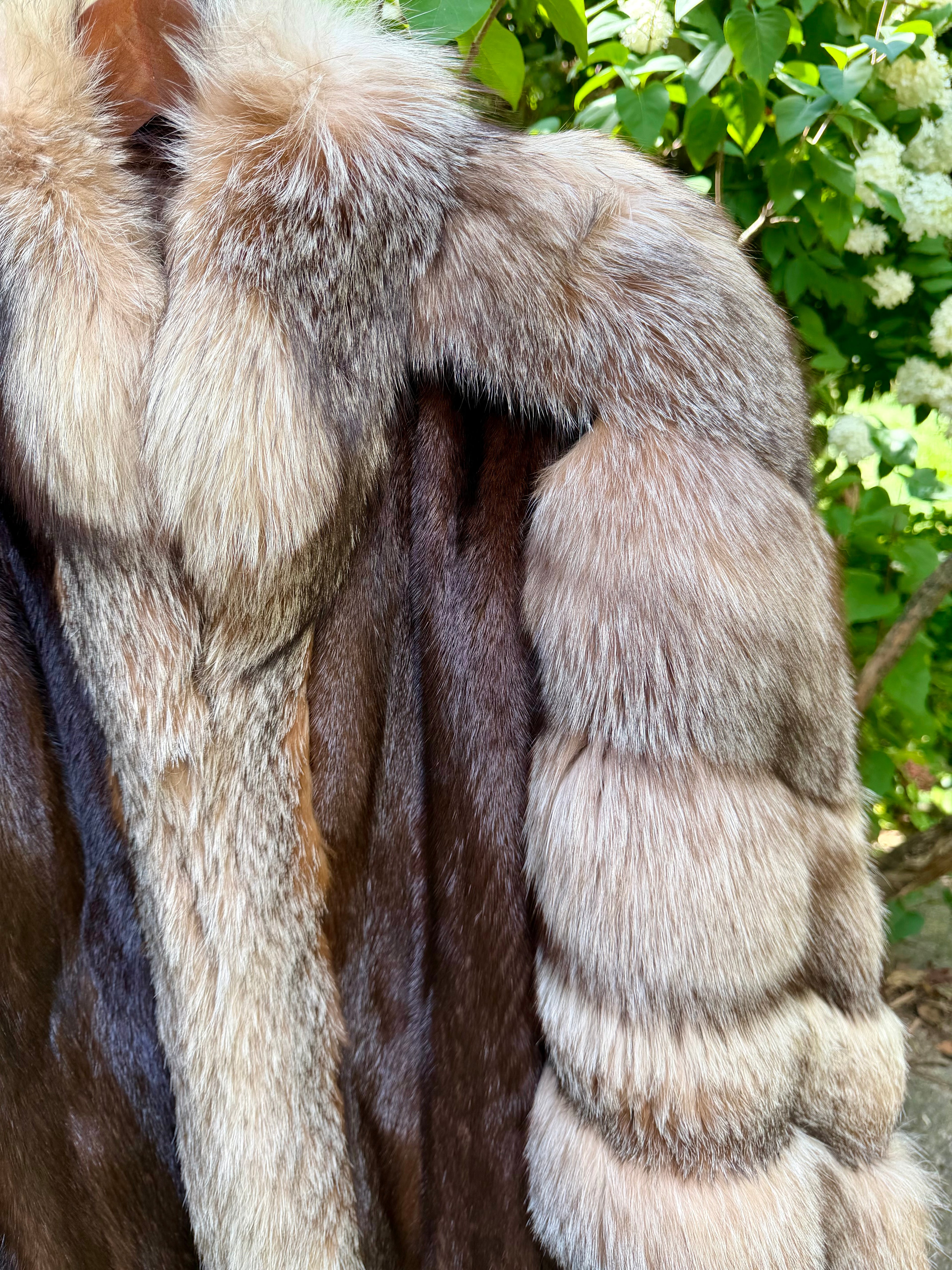 Brown Mink with Full Fox Sleeves