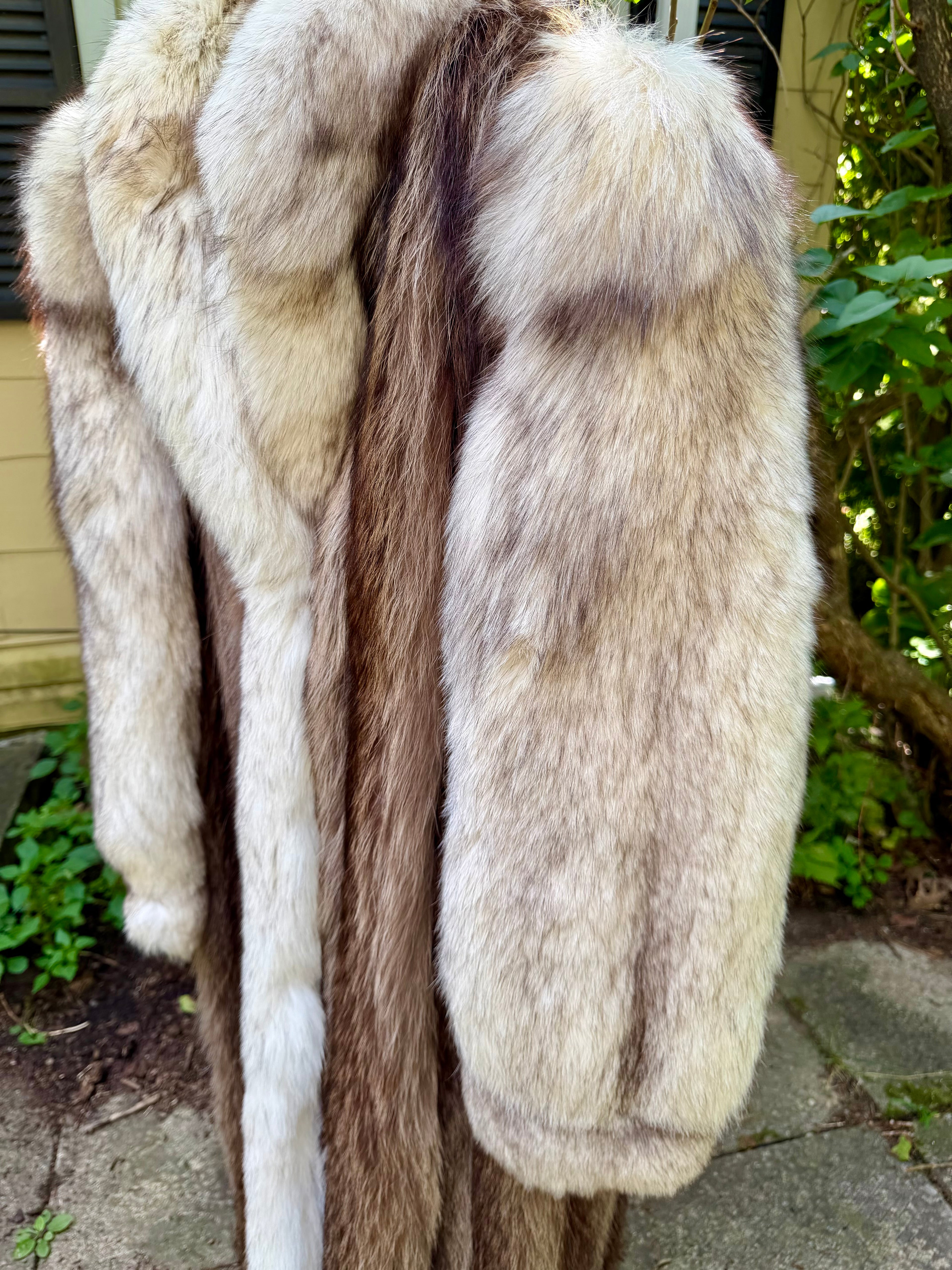 "Chat Sauvage" Coat with White Fox Trim