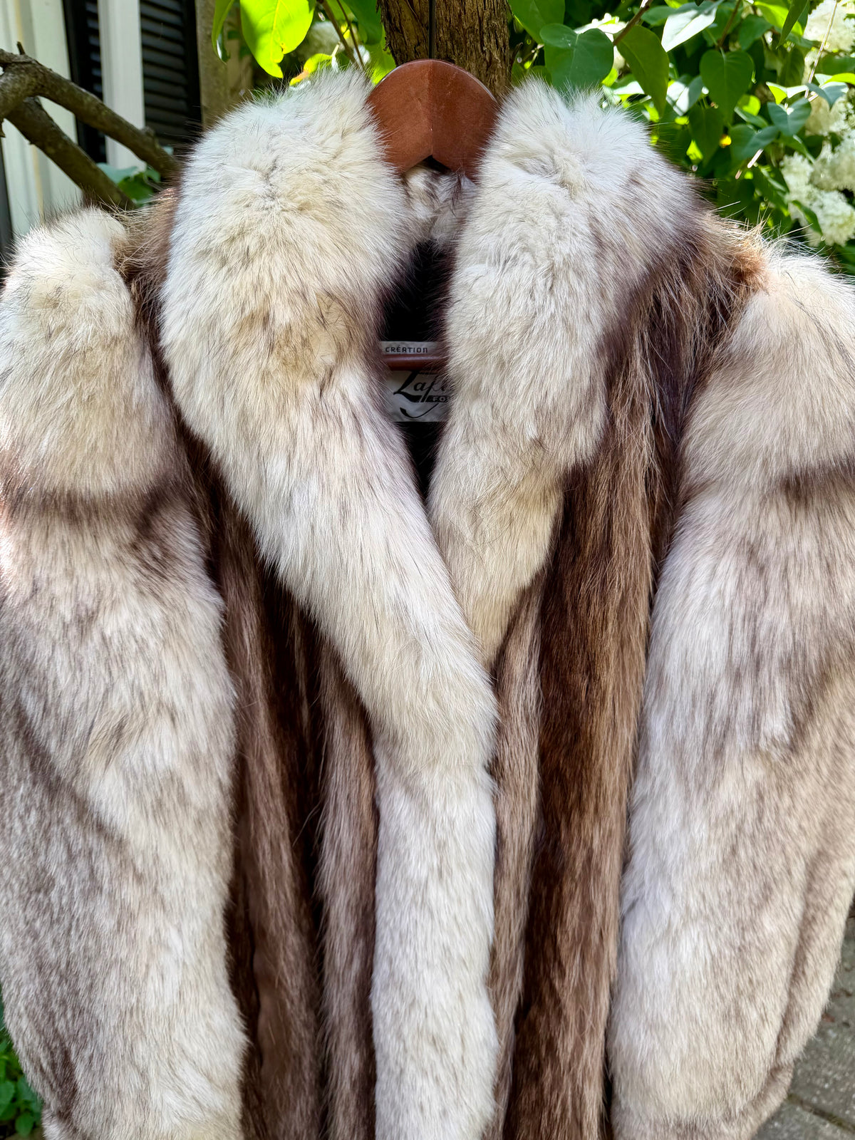 "Chat Sauvage" Coat with White Fox Trim