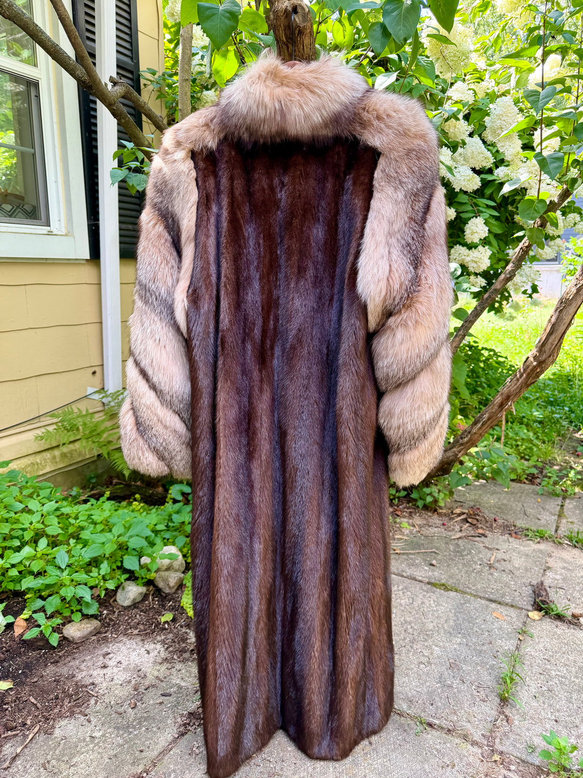 Brown Mink with Full Fox Sleeves