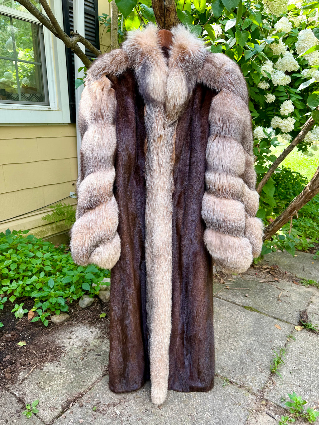 Brown Mink with Full Fox Sleeves