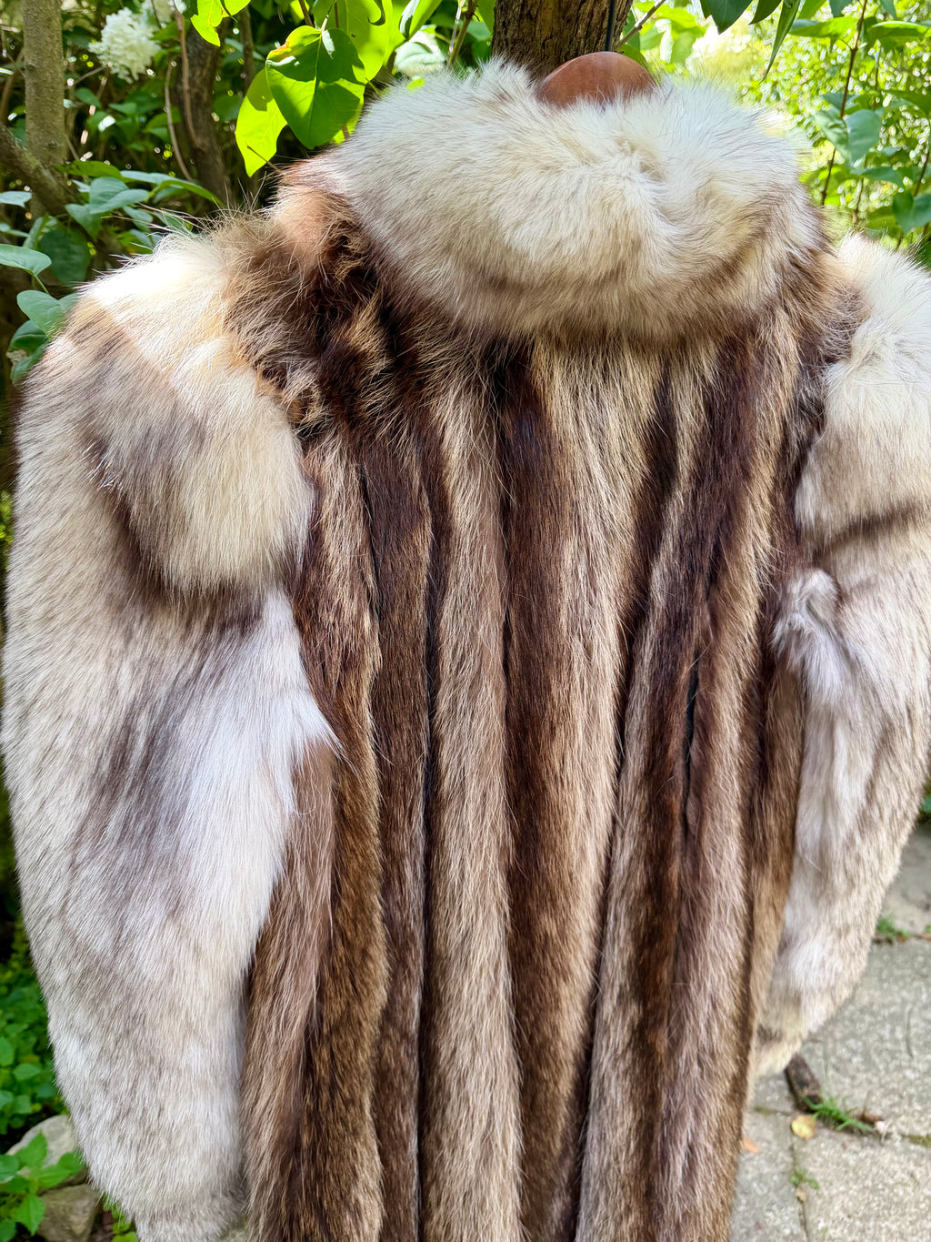 "Chat Sauvage" Coat with White Fox Trim