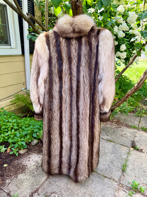 American Raccoon & Silvery Cream Fox Coat