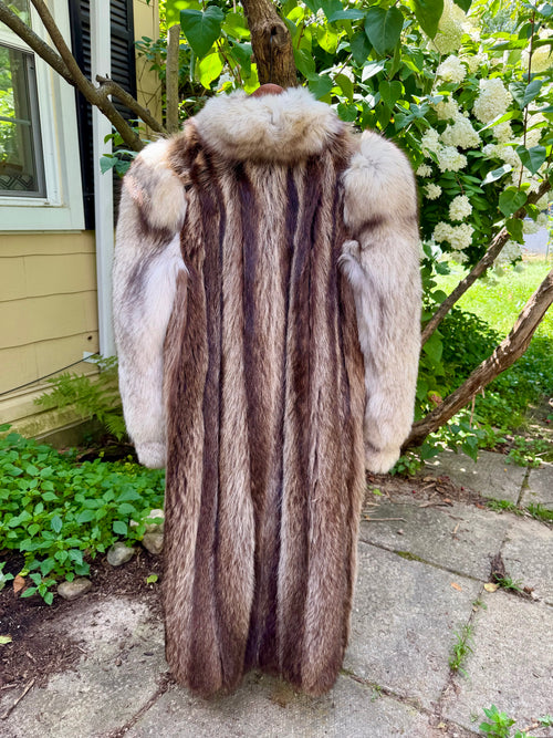 "Chat Sauvage" Coat with White Fox Trim