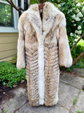 Natural Coyote Chevron Fur Coat