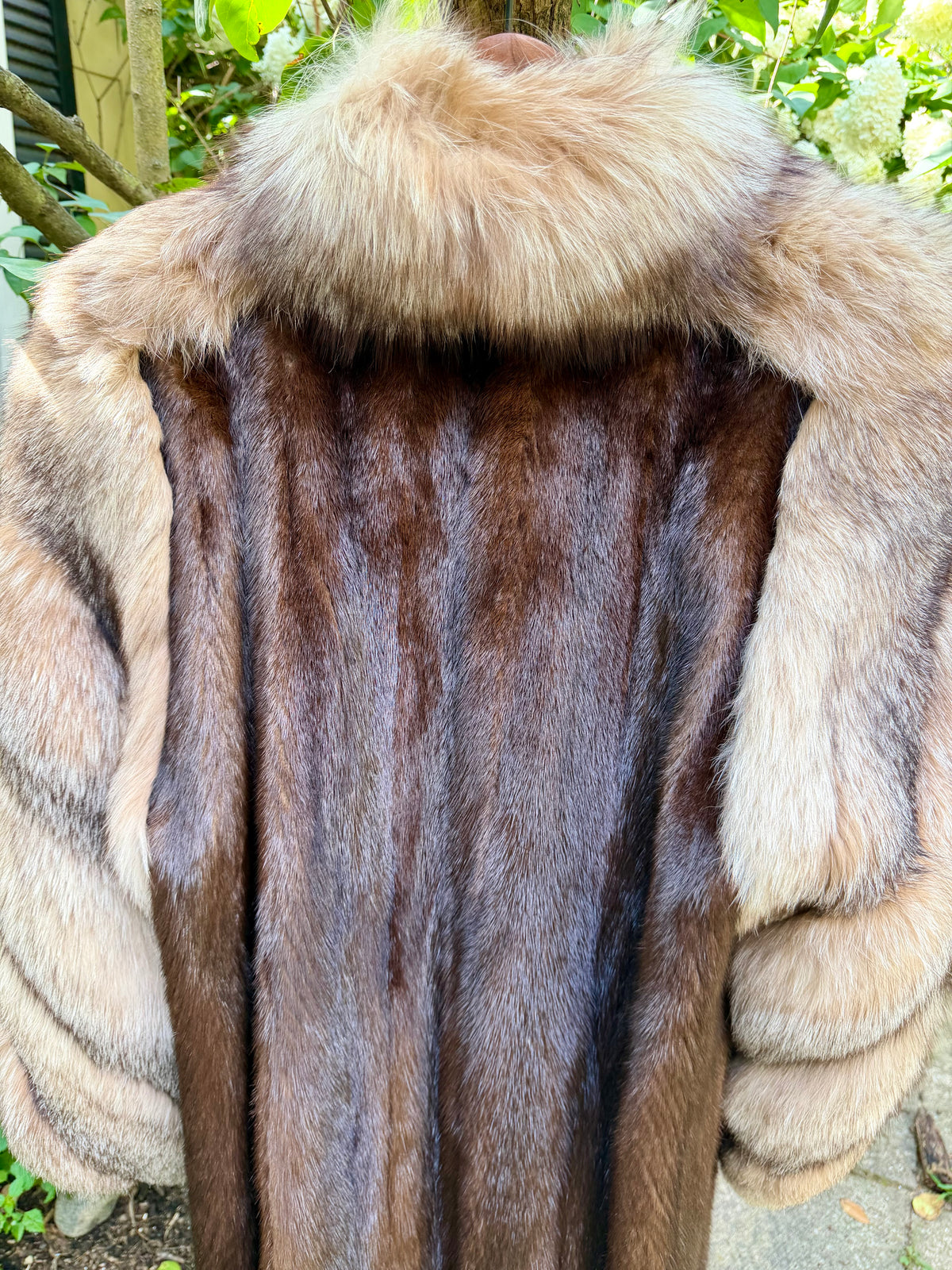 Brown Mink with Full Fox Sleeves