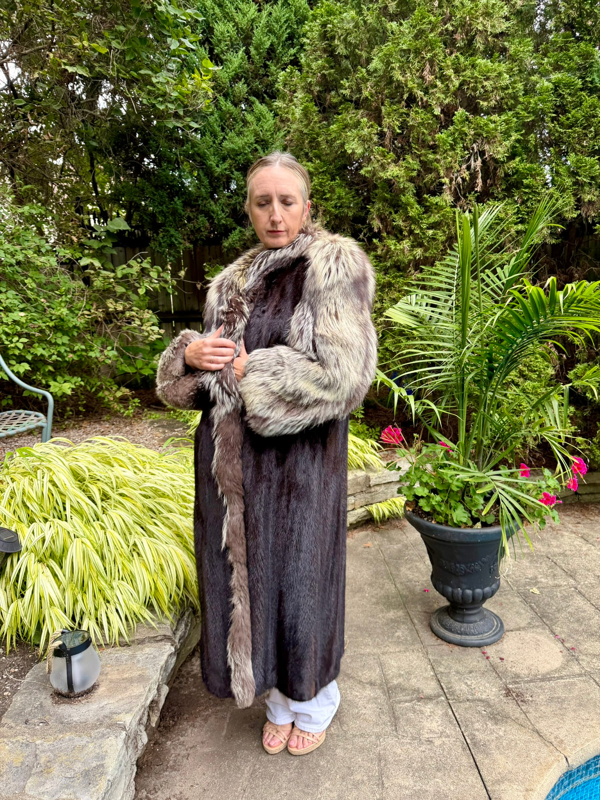 Silver Fox & Mink Opera Coat