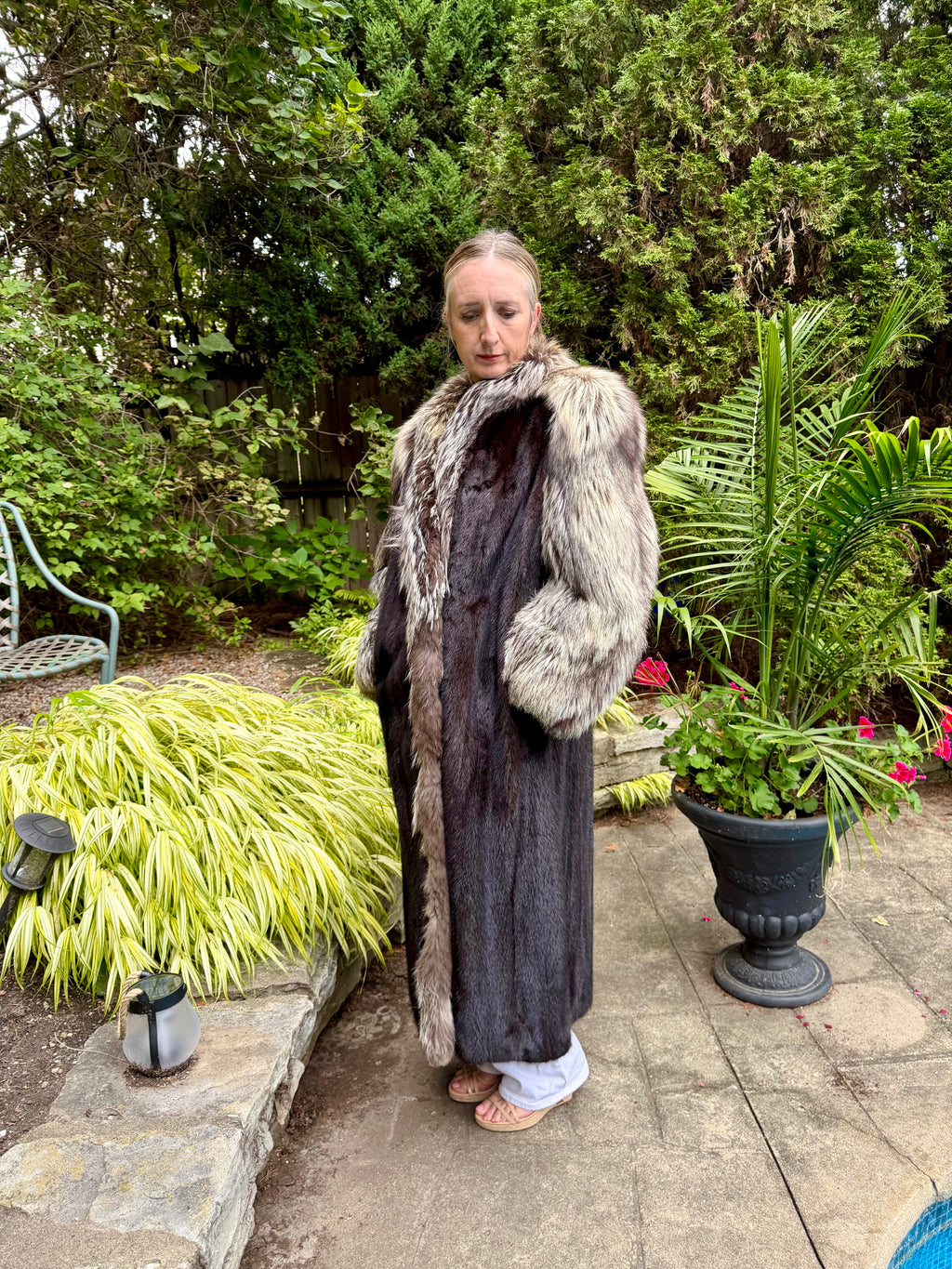 Silver Fox & Mink Opera Coat