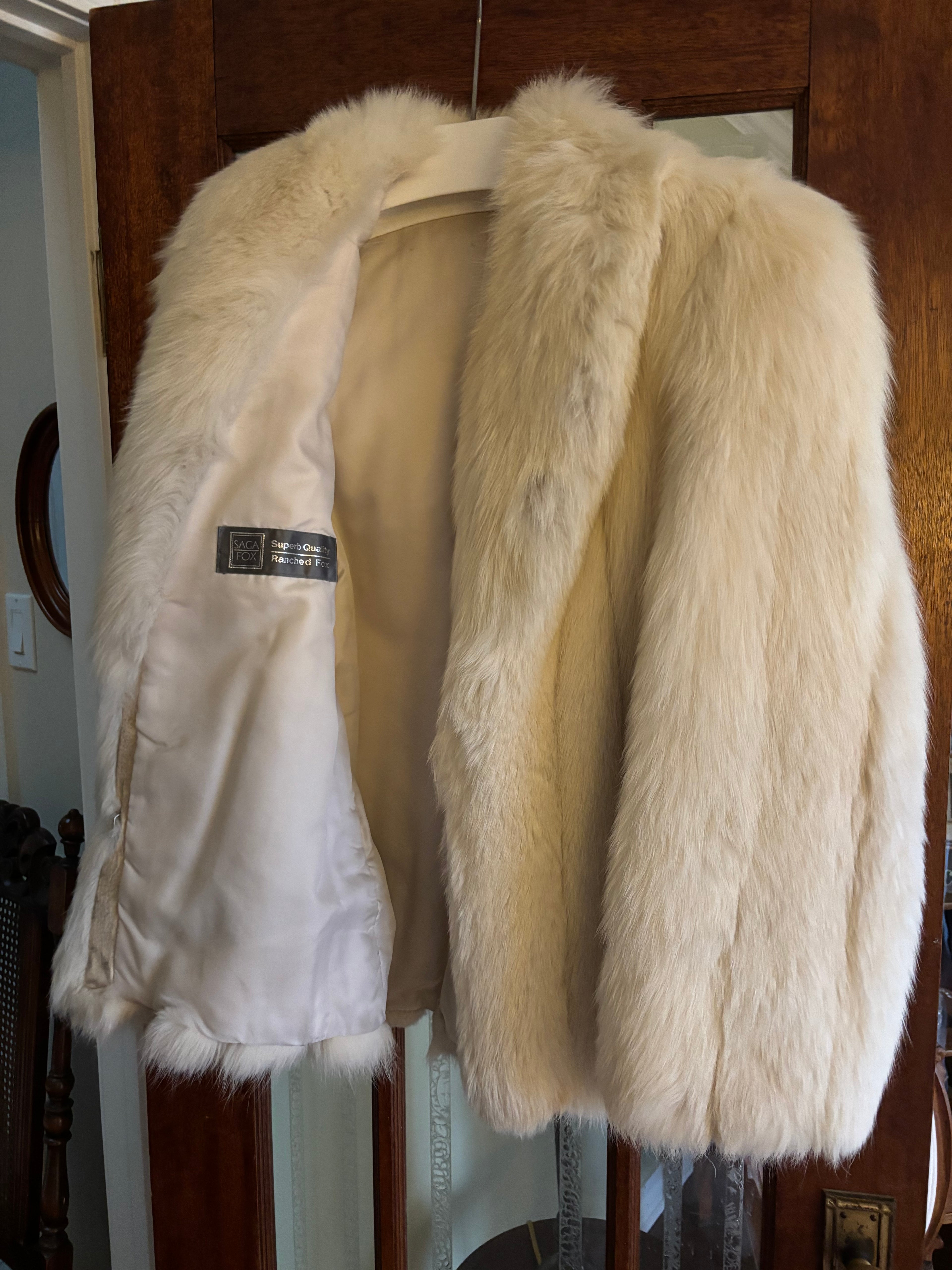 Vintage SAGA Ivory Fox Fur Jacket