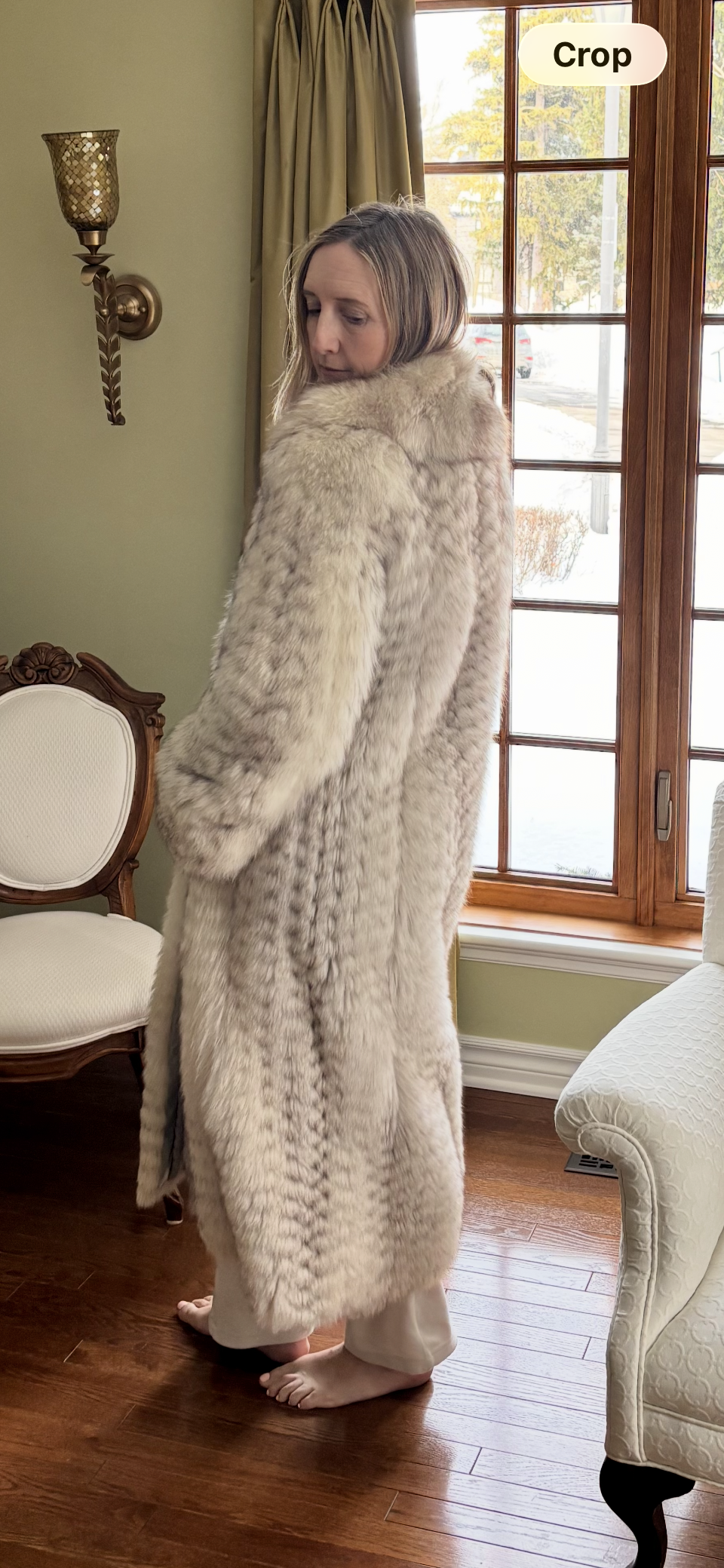 Norwegian White Fox Fur Coat - Full-Length
