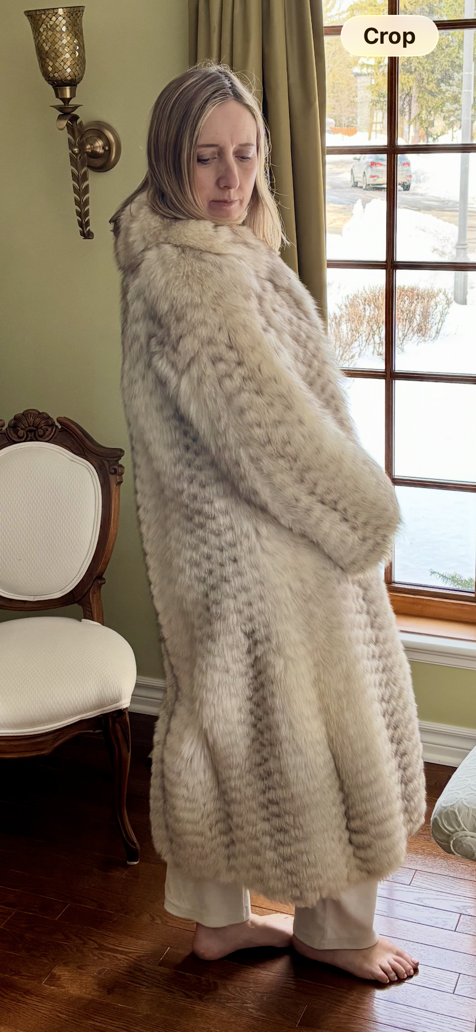 Norwegian White Fox Fur Coat - Full-Length