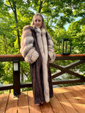 Vintage Chat Sauvage Coat with Fox Trim