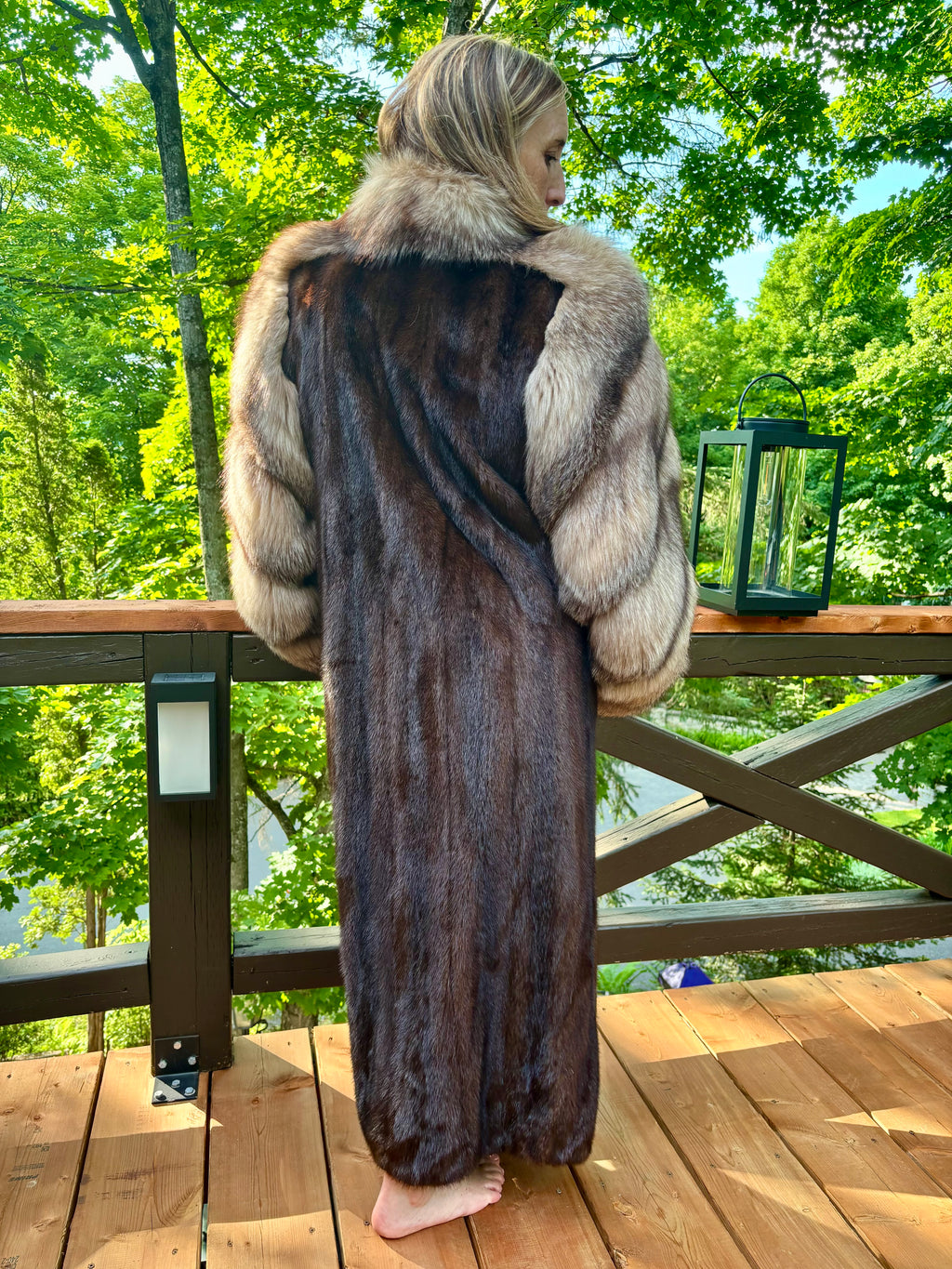 Vintage Chat Sauvage Coat with Fox Trim