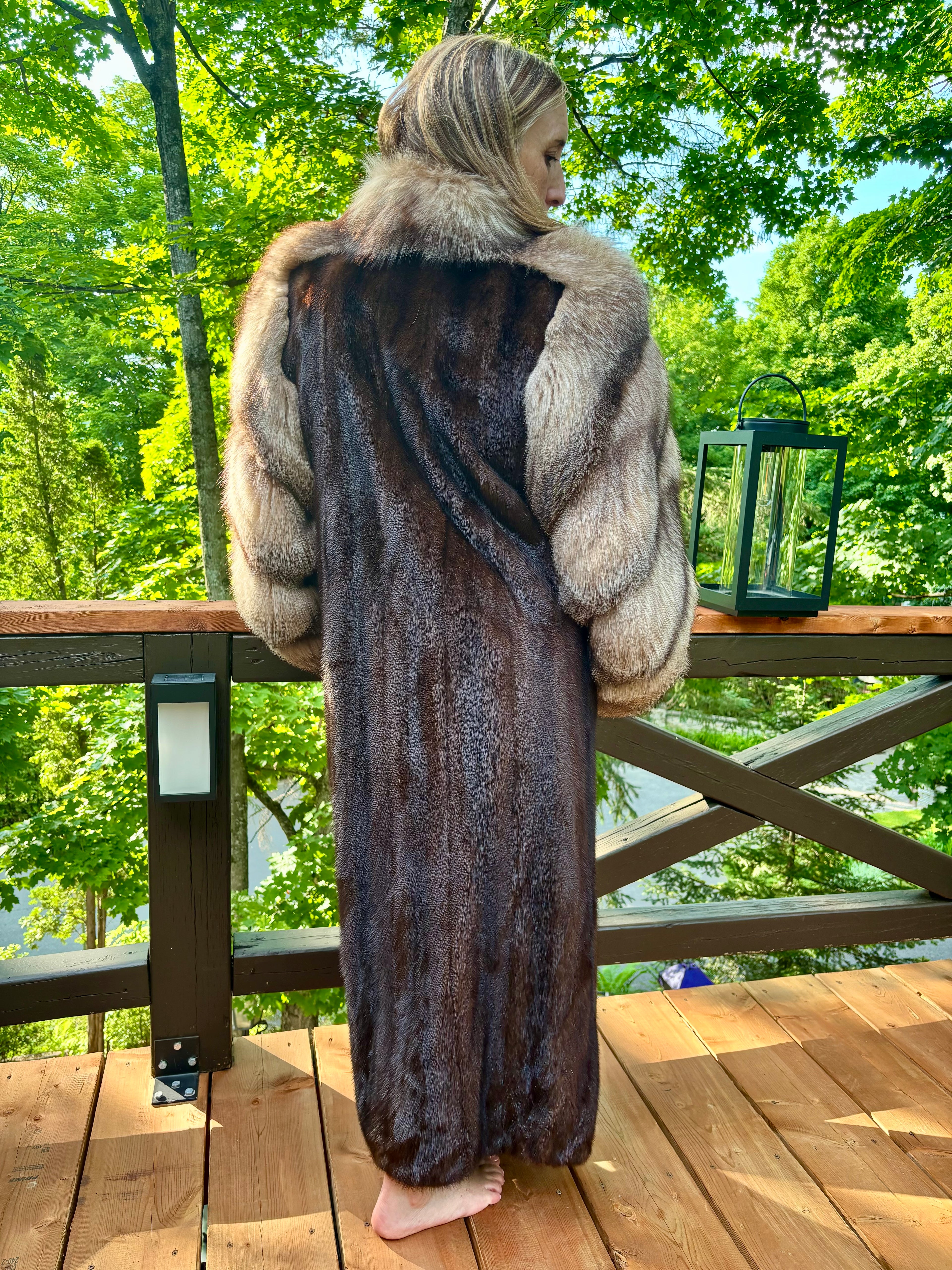 Vintage Chat Sauvage Coat with Fox Trim