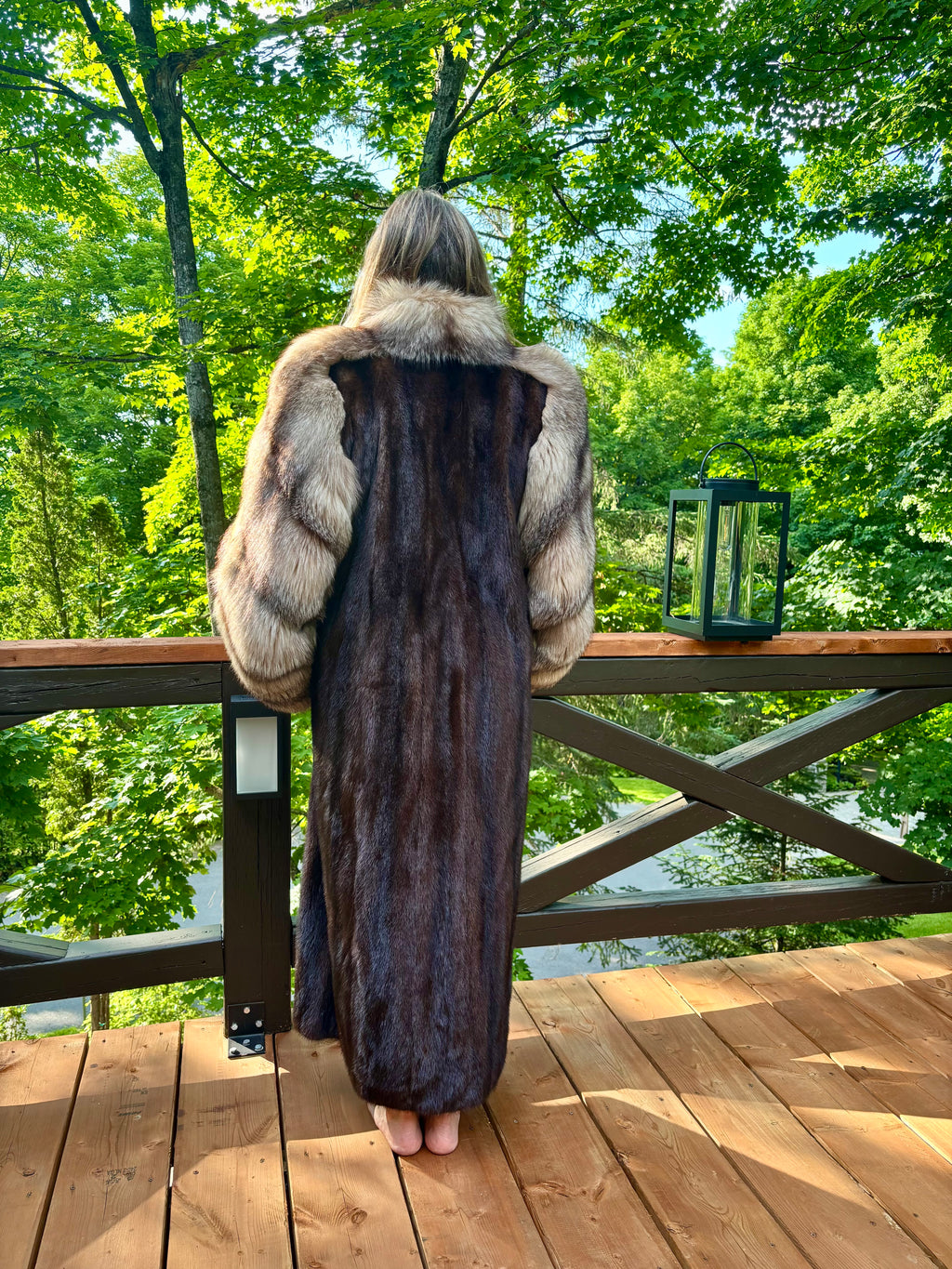 Vintage Chat Sauvage Coat with Fox Trim