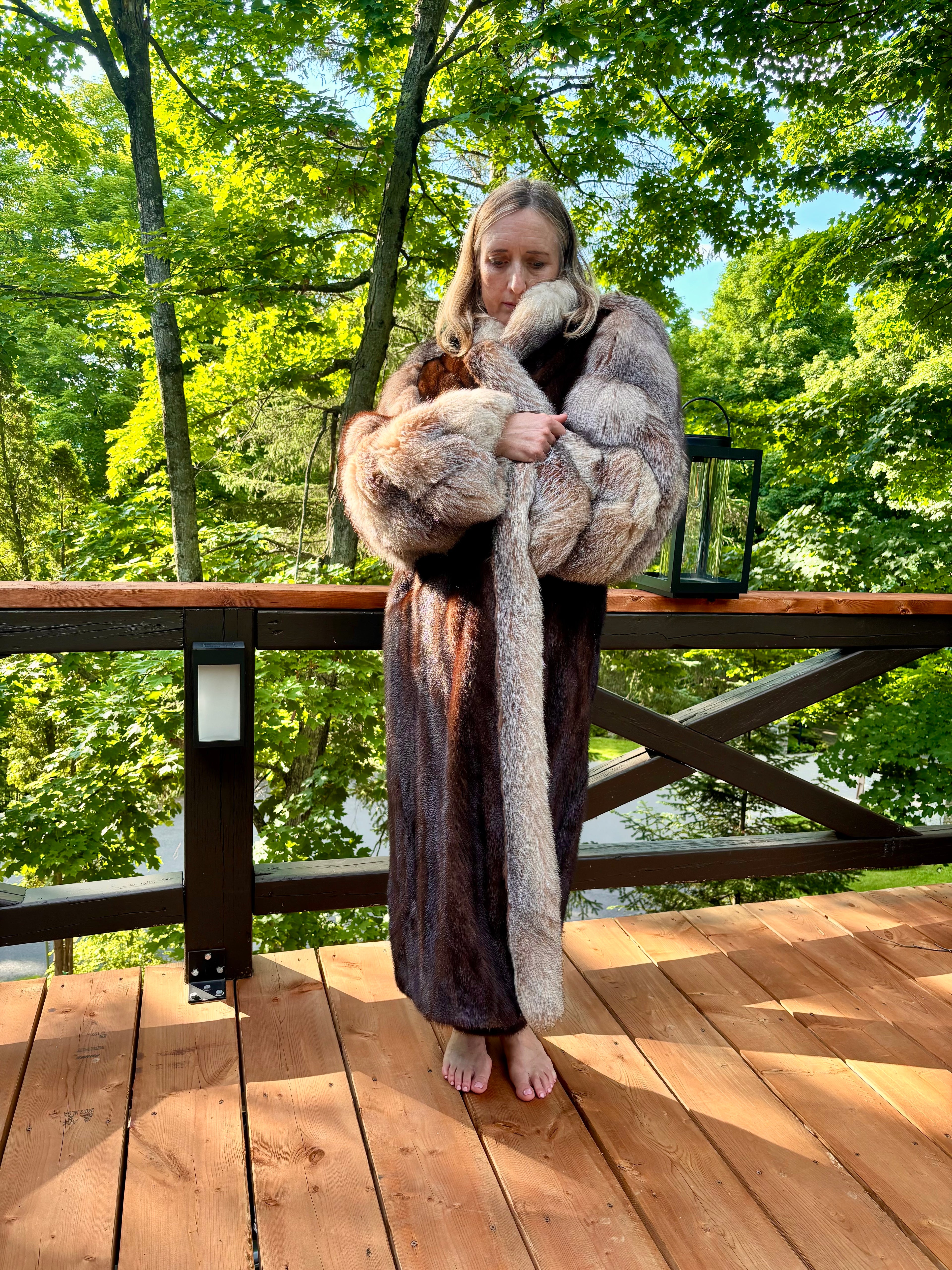 Vintage Chat Sauvage Coat with Fox Trim