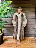 Vintage Chat Sauvage Coat with White Fox Trim