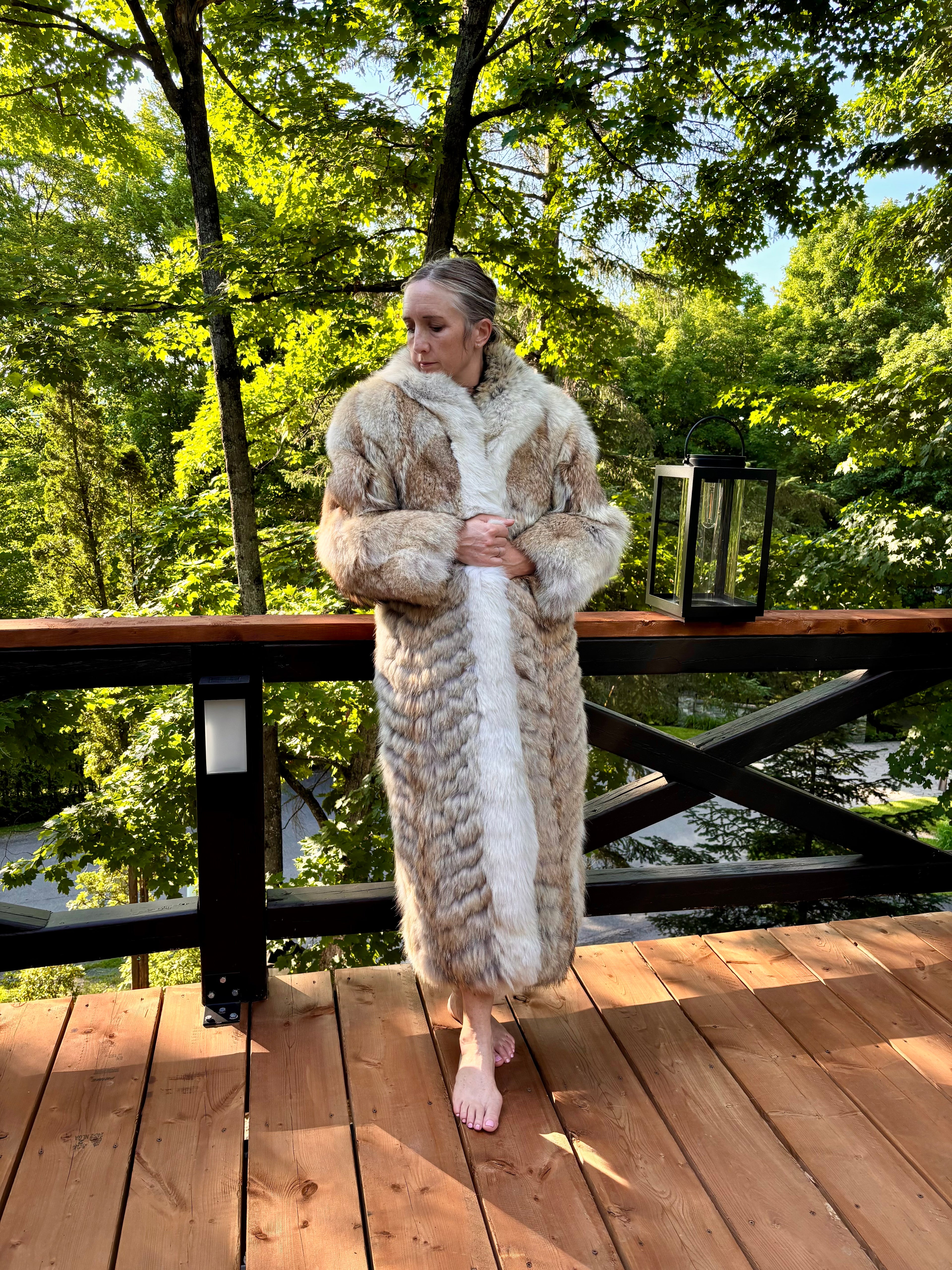Full-Length Natural Coyote Fur Coat