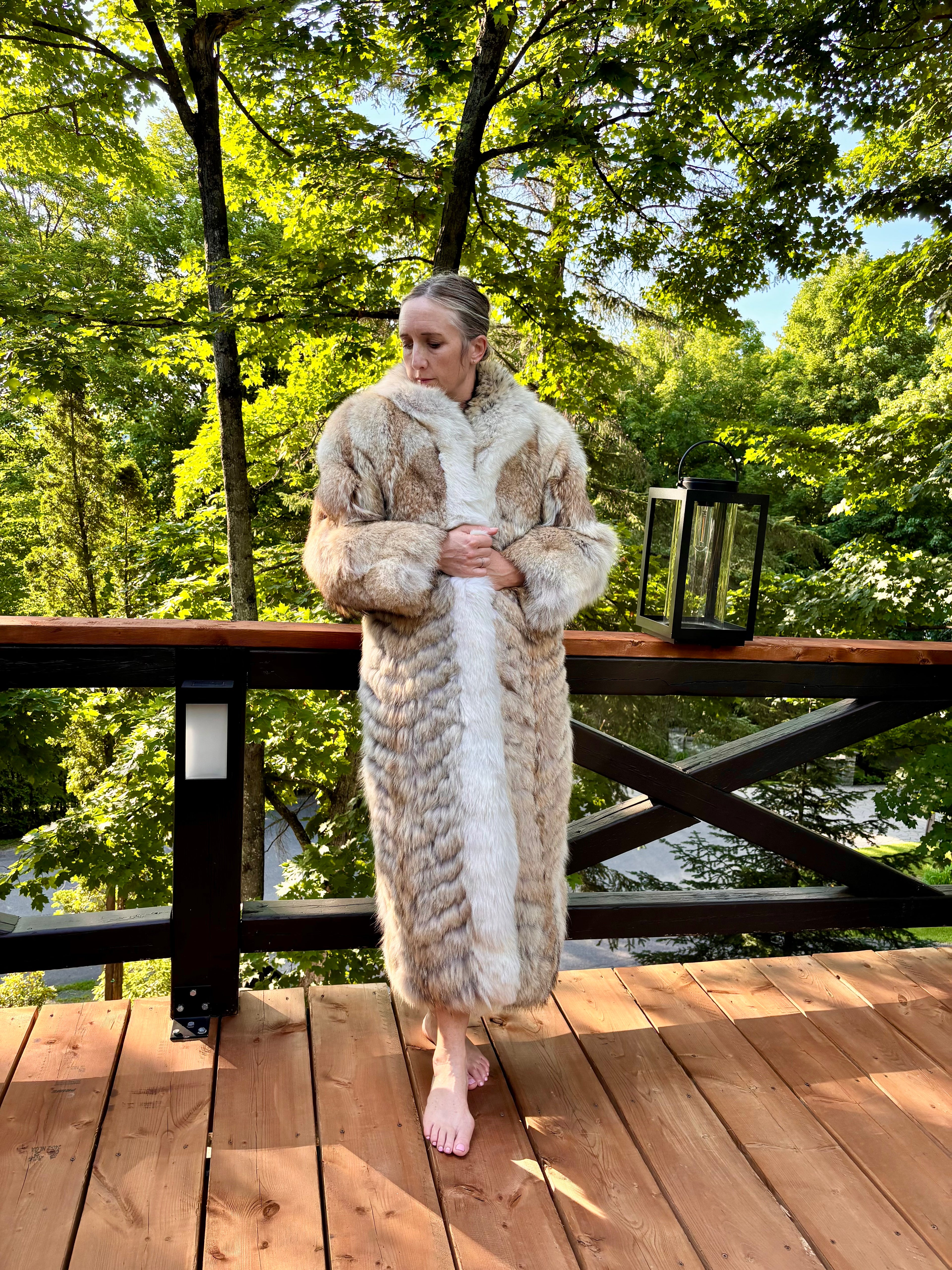 Full-Length Natural Coyote Fur Coat
