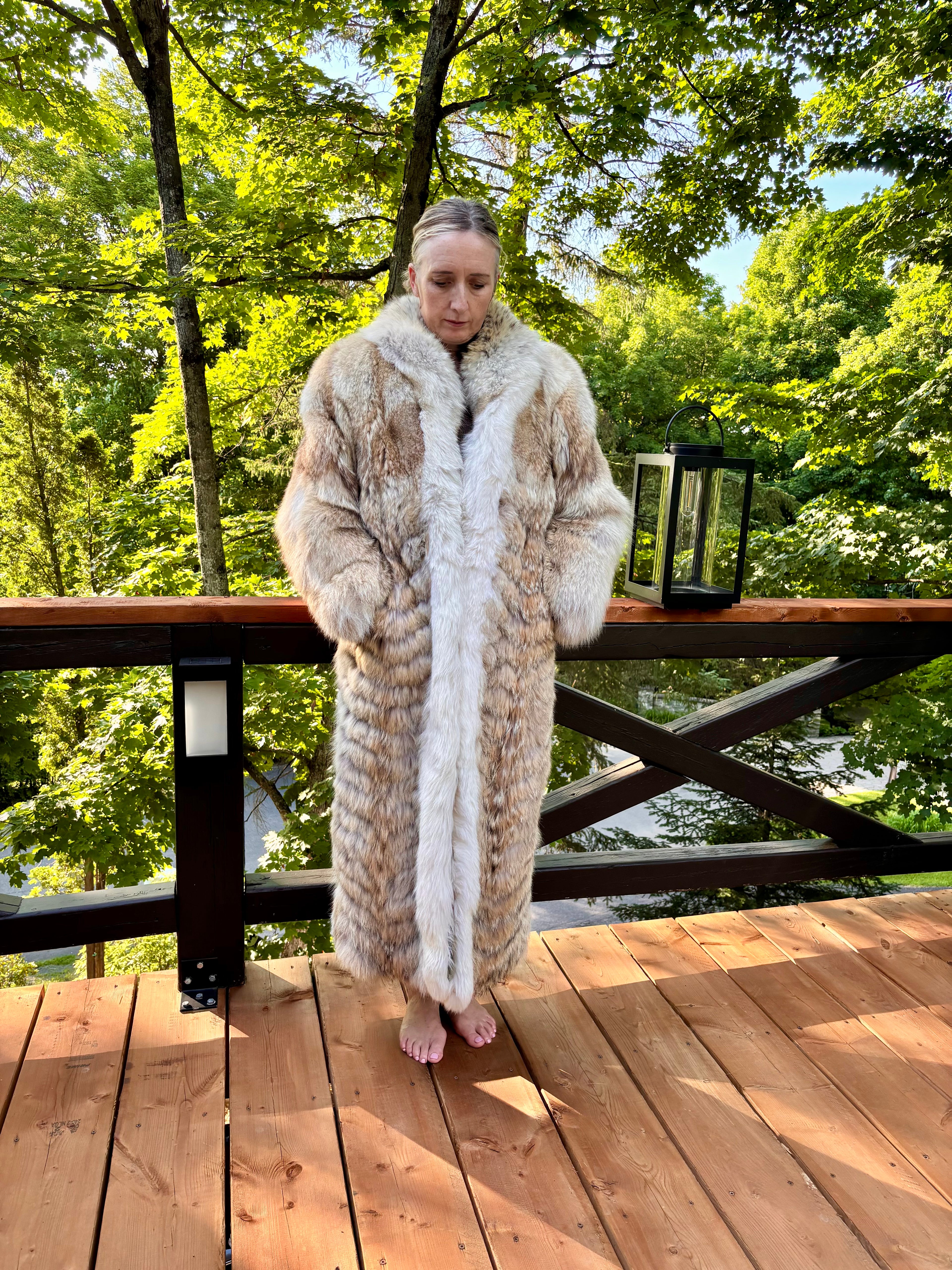 Full-Length Natural Coyote Fur Coat