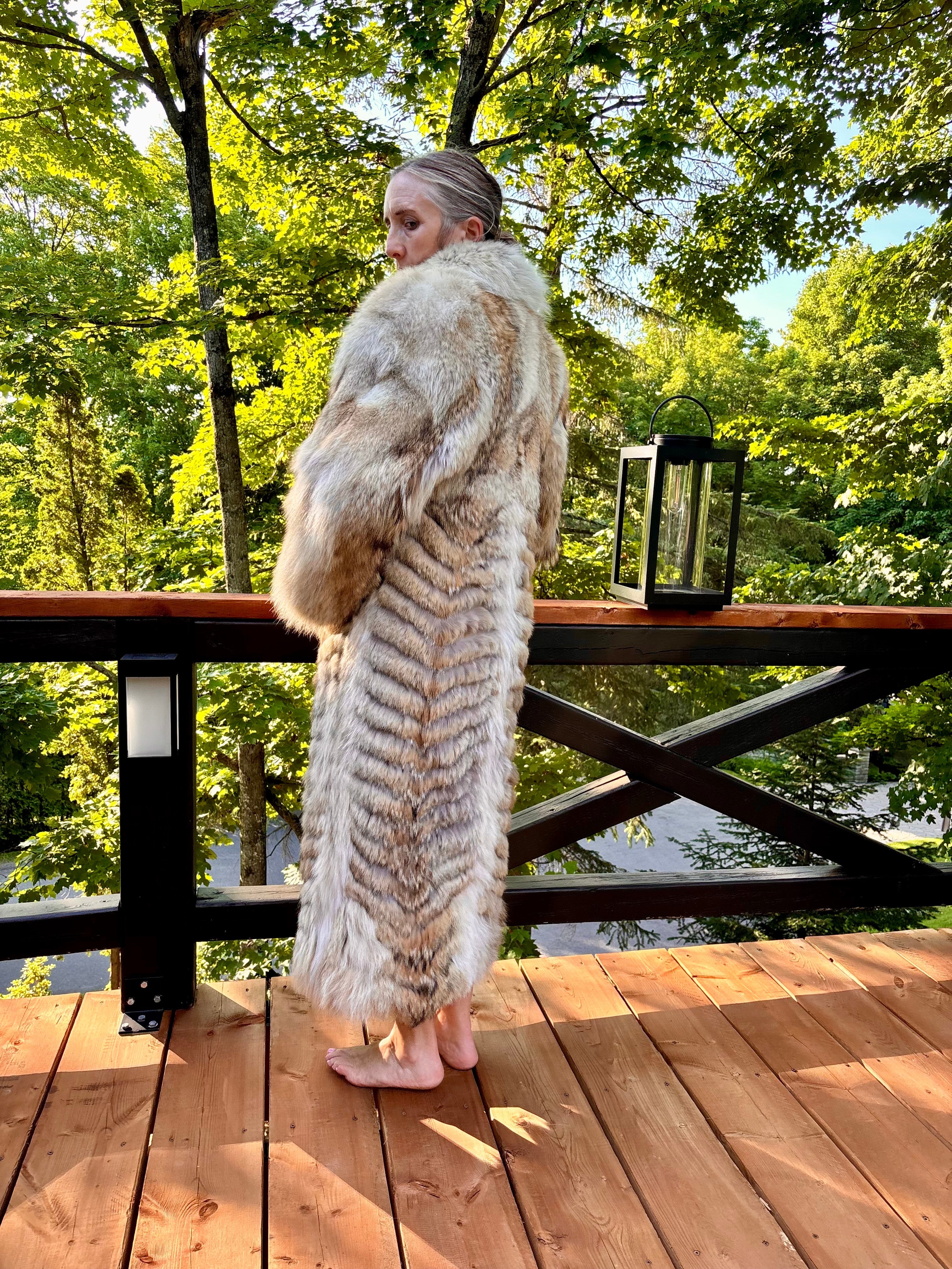 Full-Length Natural Coyote Fur Coat