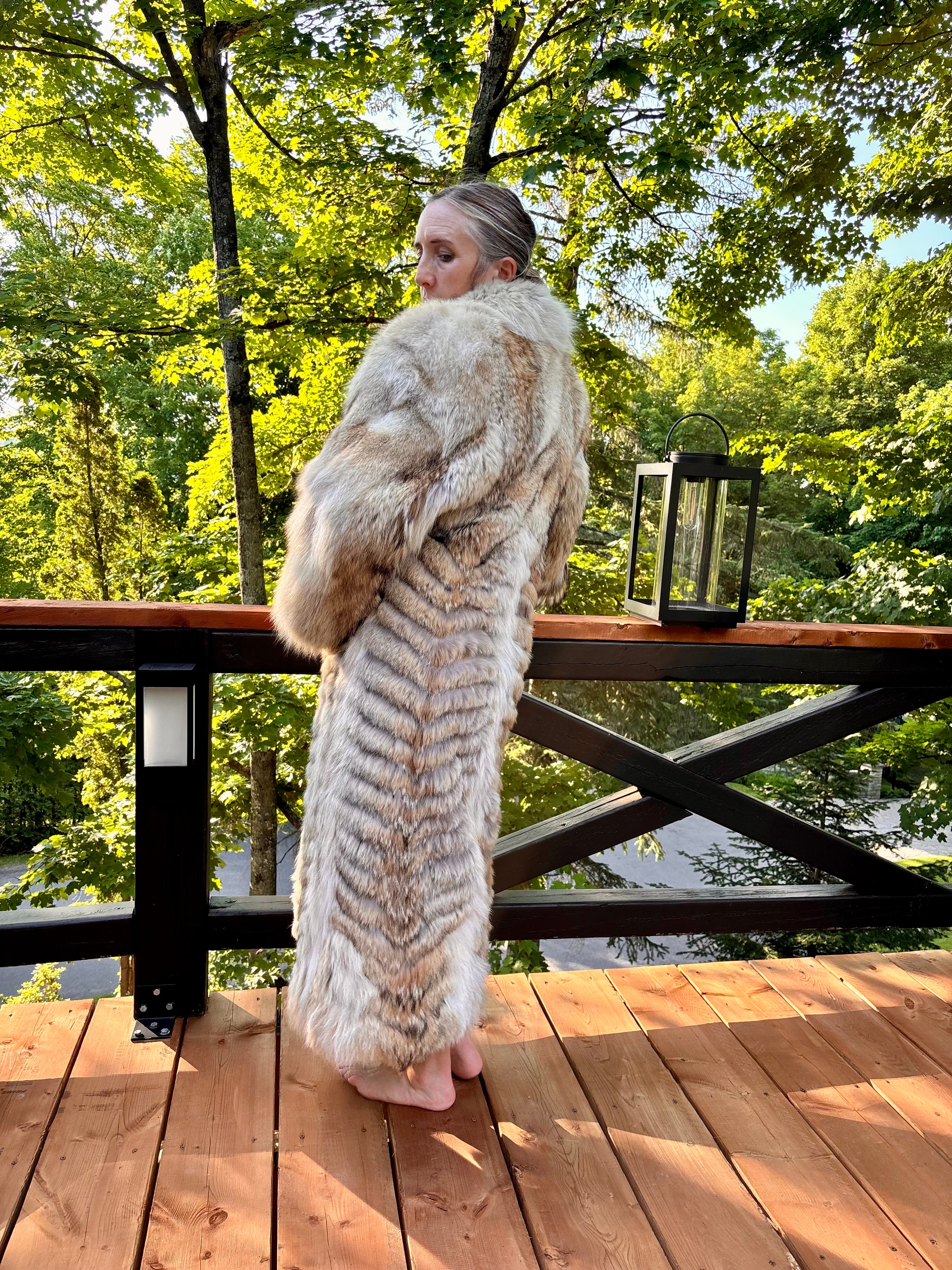 Full-Length Natural Coyote Fur Coat