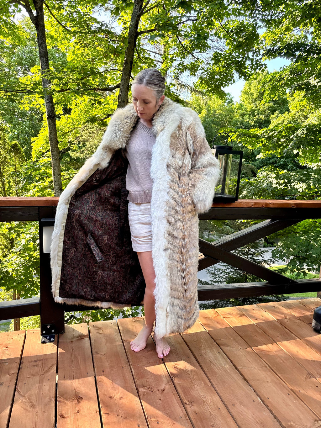 Full-Length Natural Coyote Fur Coat