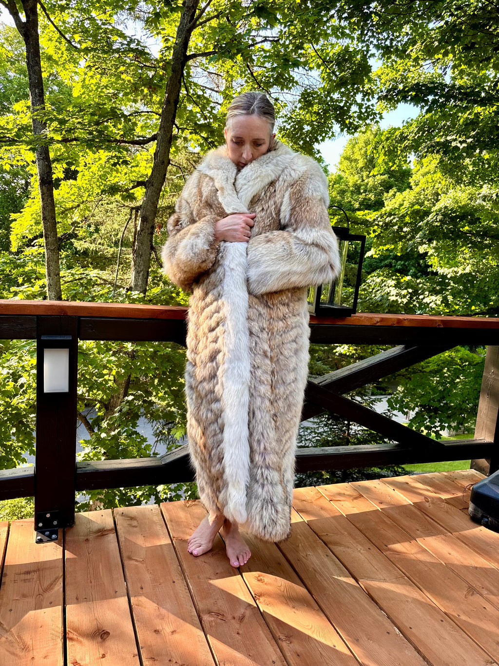 Full-Length Natural Coyote Fur Coat