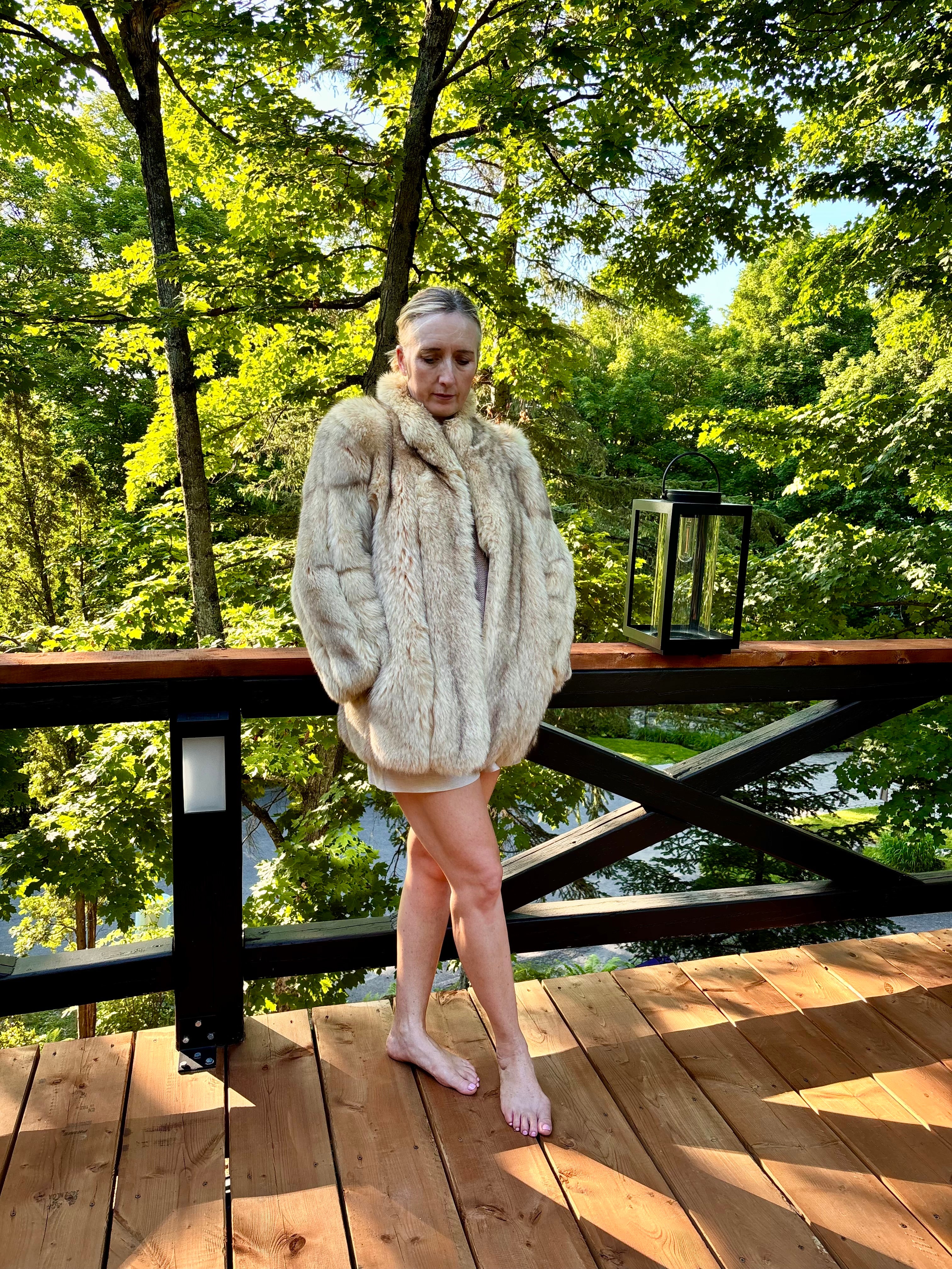 Apricot Fox Fur Jacket