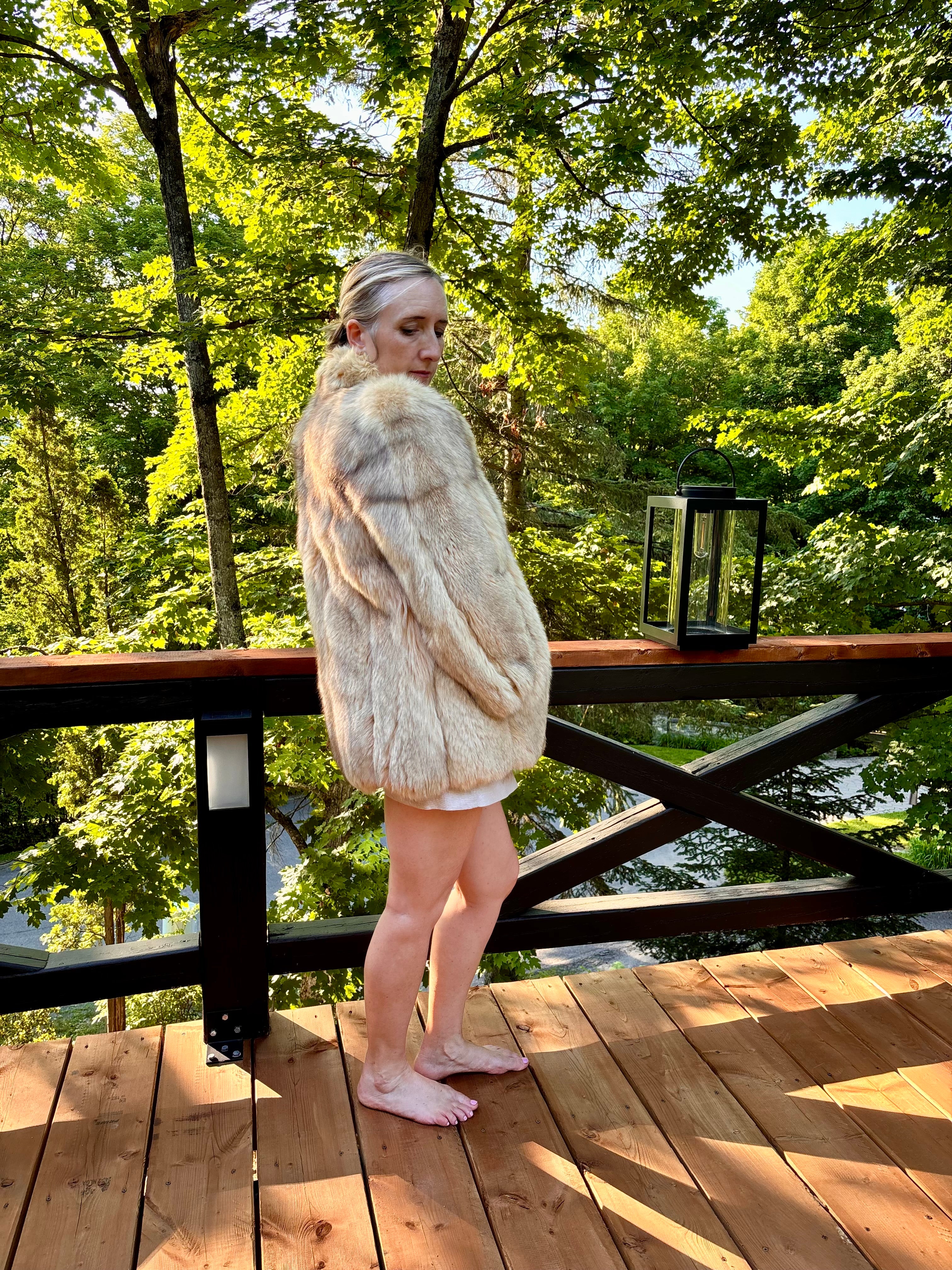 Apricot Fox Fur Jacket