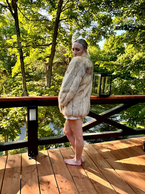 Apricot Fox Fur Jacket