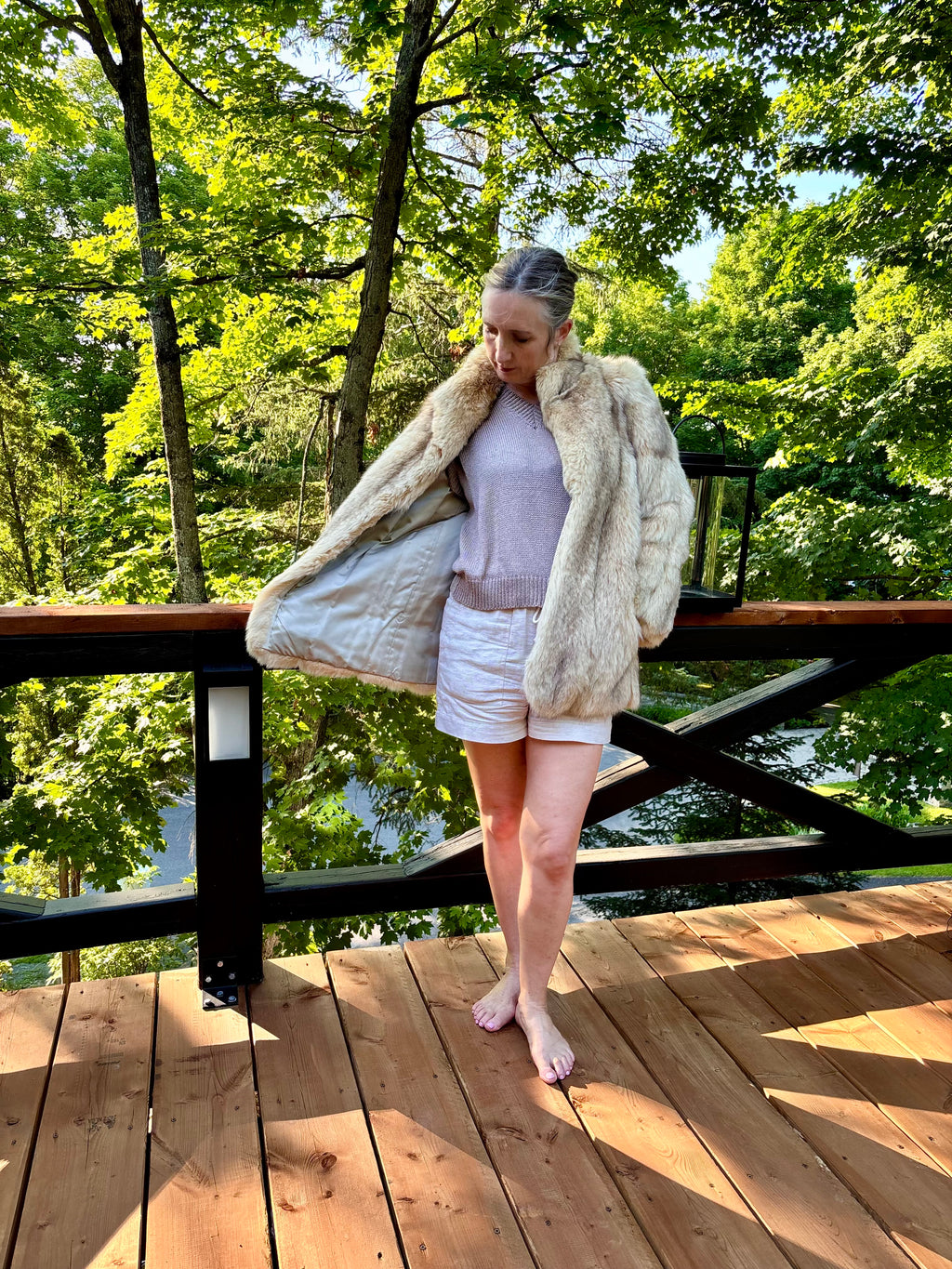 Apricot Fox Fur Jacket