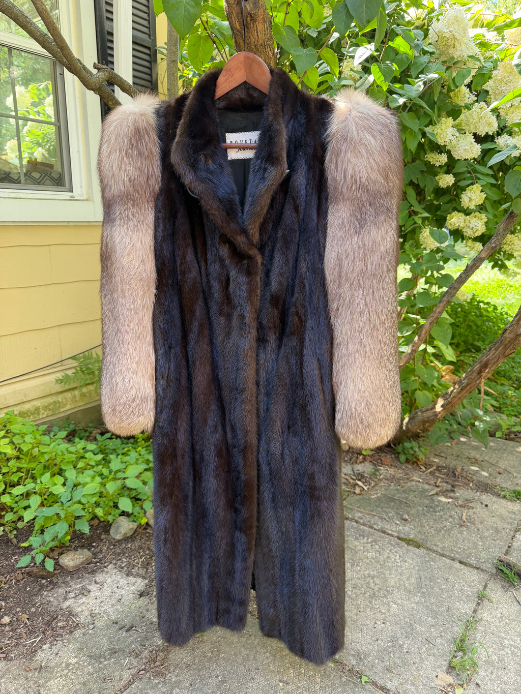 Vintage Dark Mink & Silver Fox Fur Sleeves