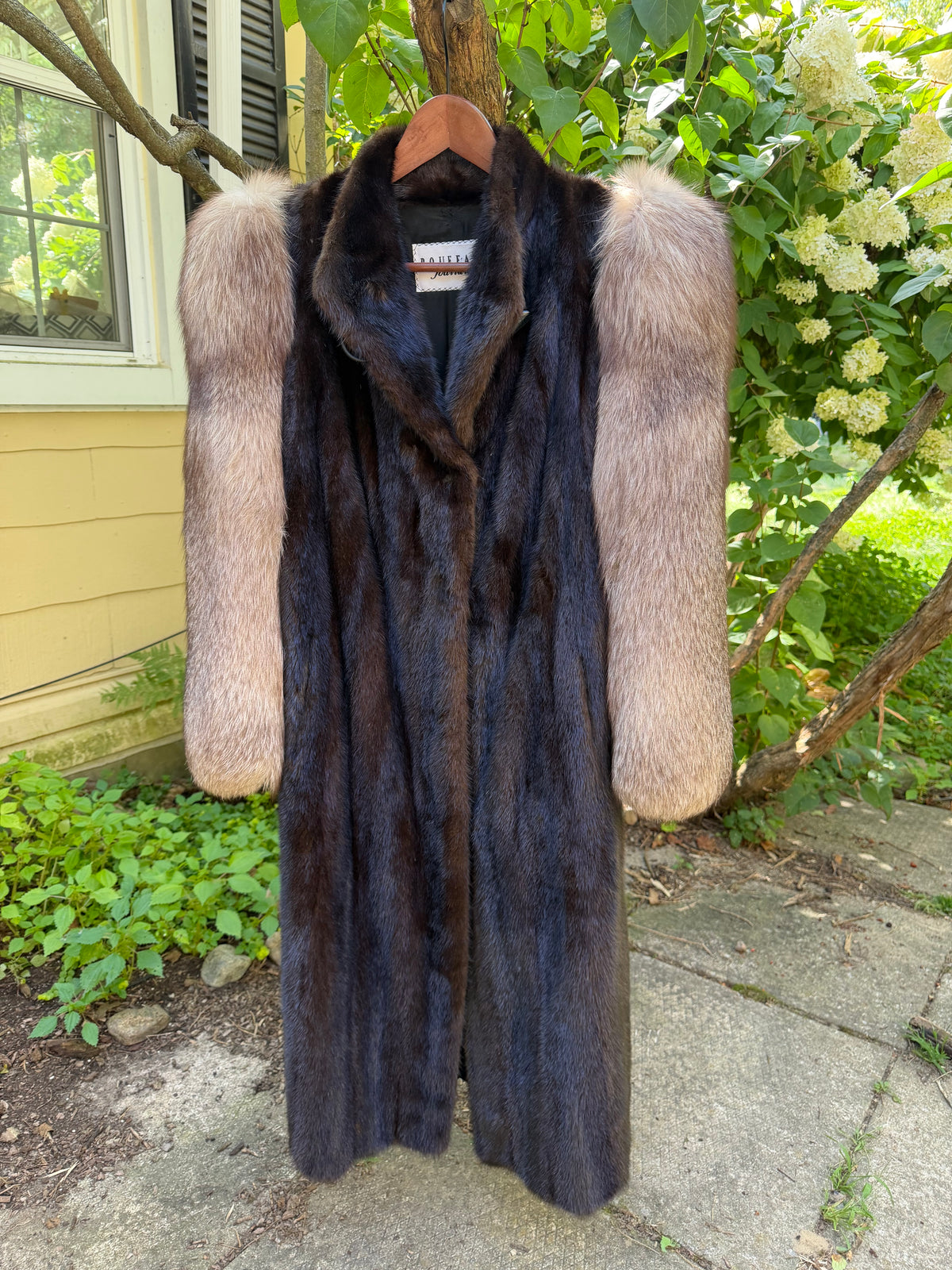 Vintage Dark Mink & Silver Fox Fur Sleeves