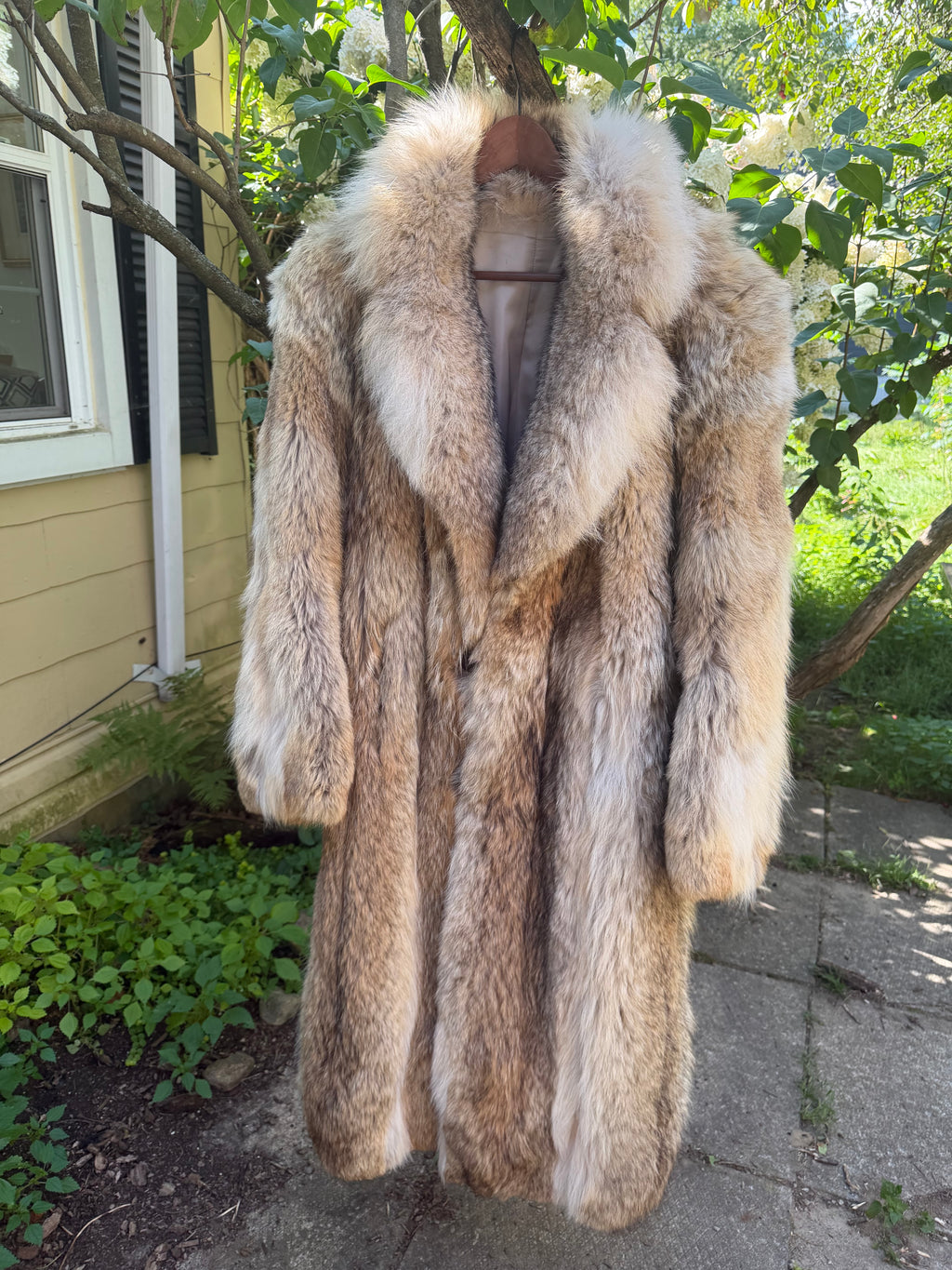 Extra-Long Natural Coyote Fur Coat