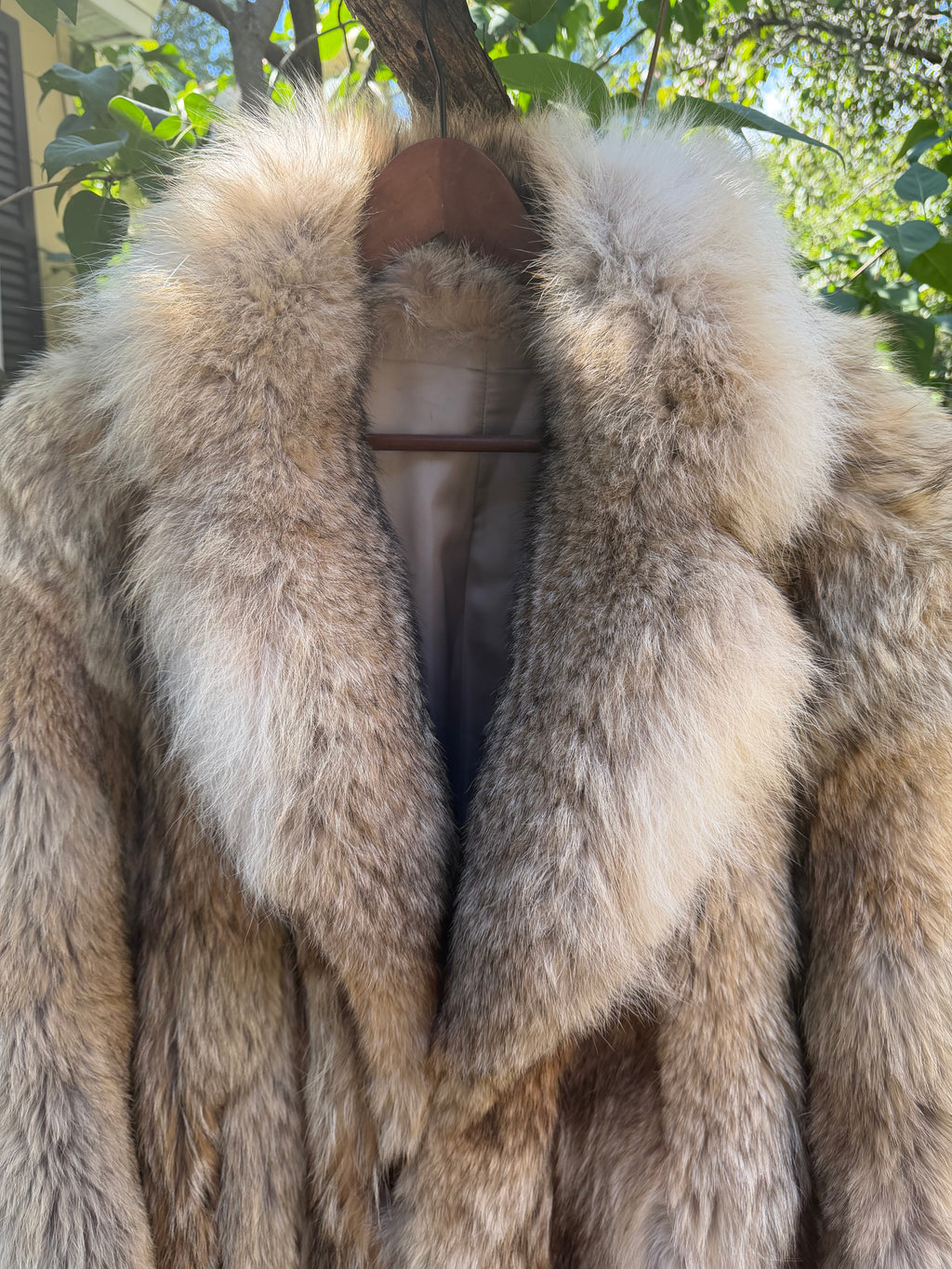 Extra-Long Natural Coyote Fur Coat