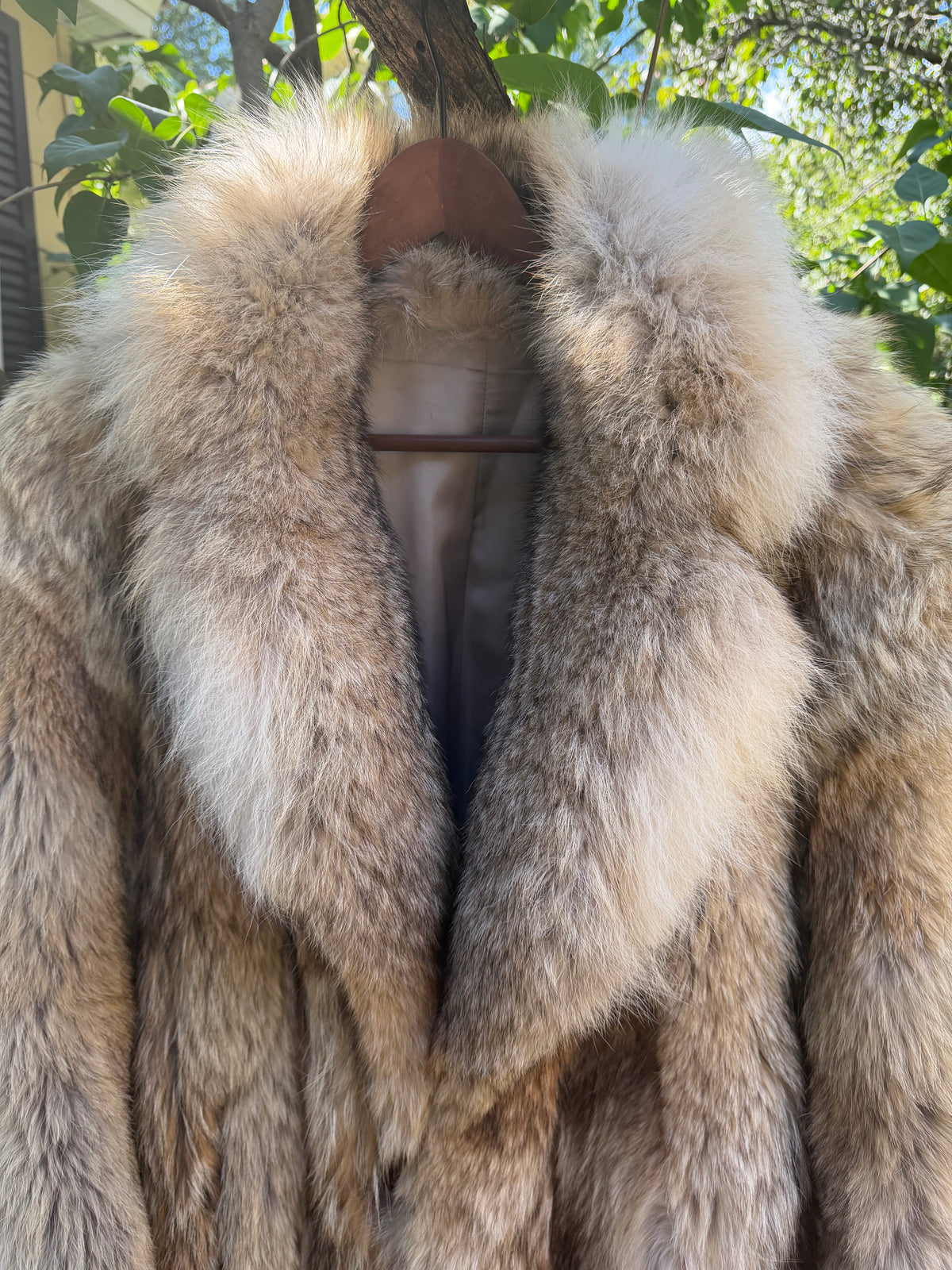 Extra-Long Natural Coyote Fur Coat