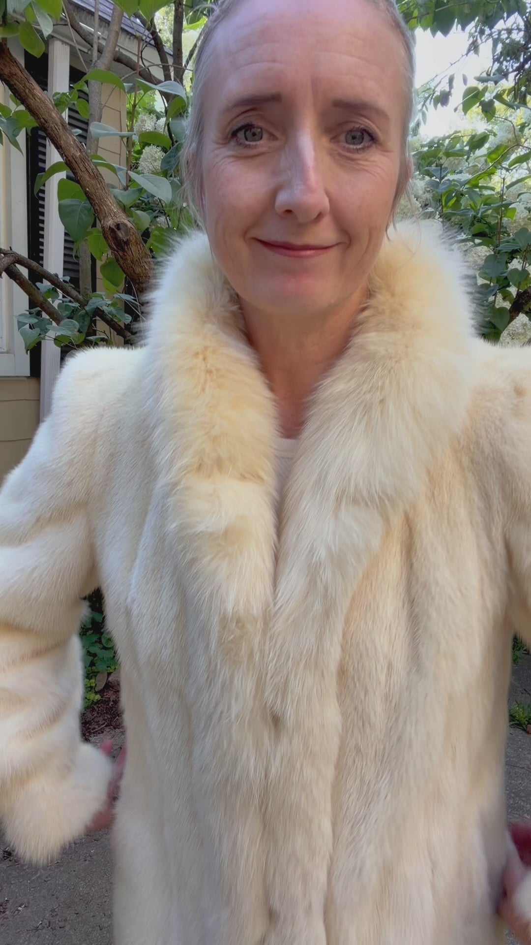 White Mink & Fox Fur Coat